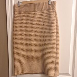Banana Republic Textured Knit Pencil Skirt in Tan